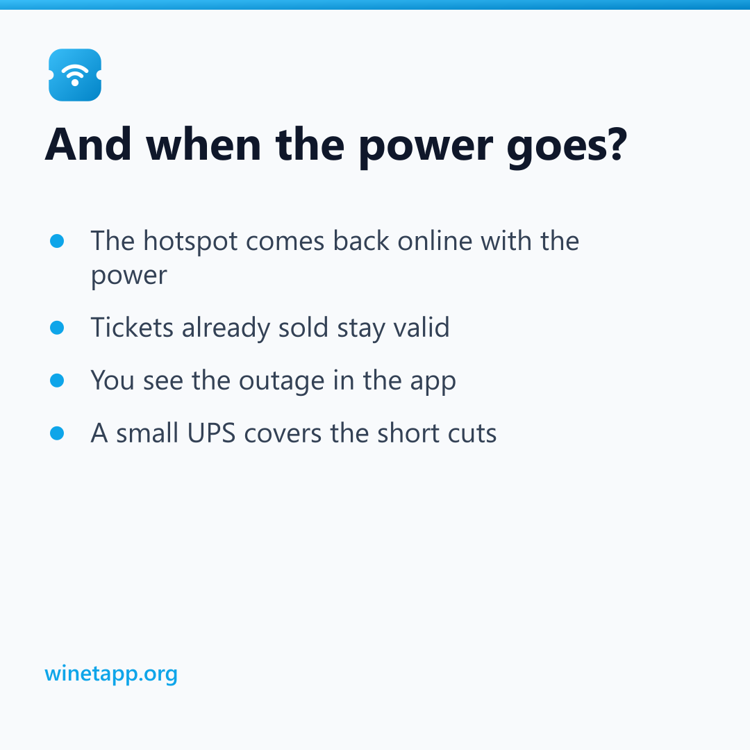 And when the power goes?