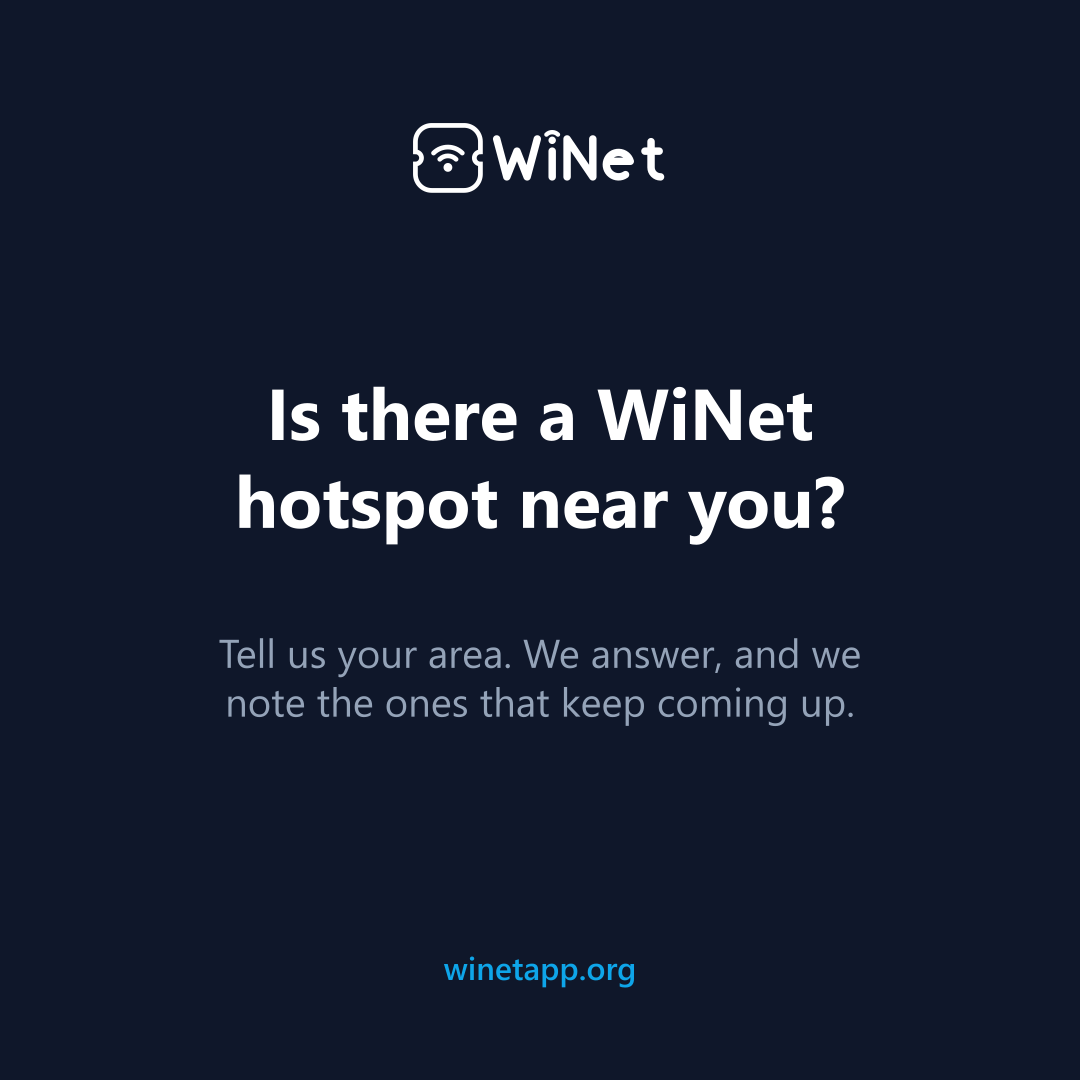 Is there a WiNet hotspot near you?