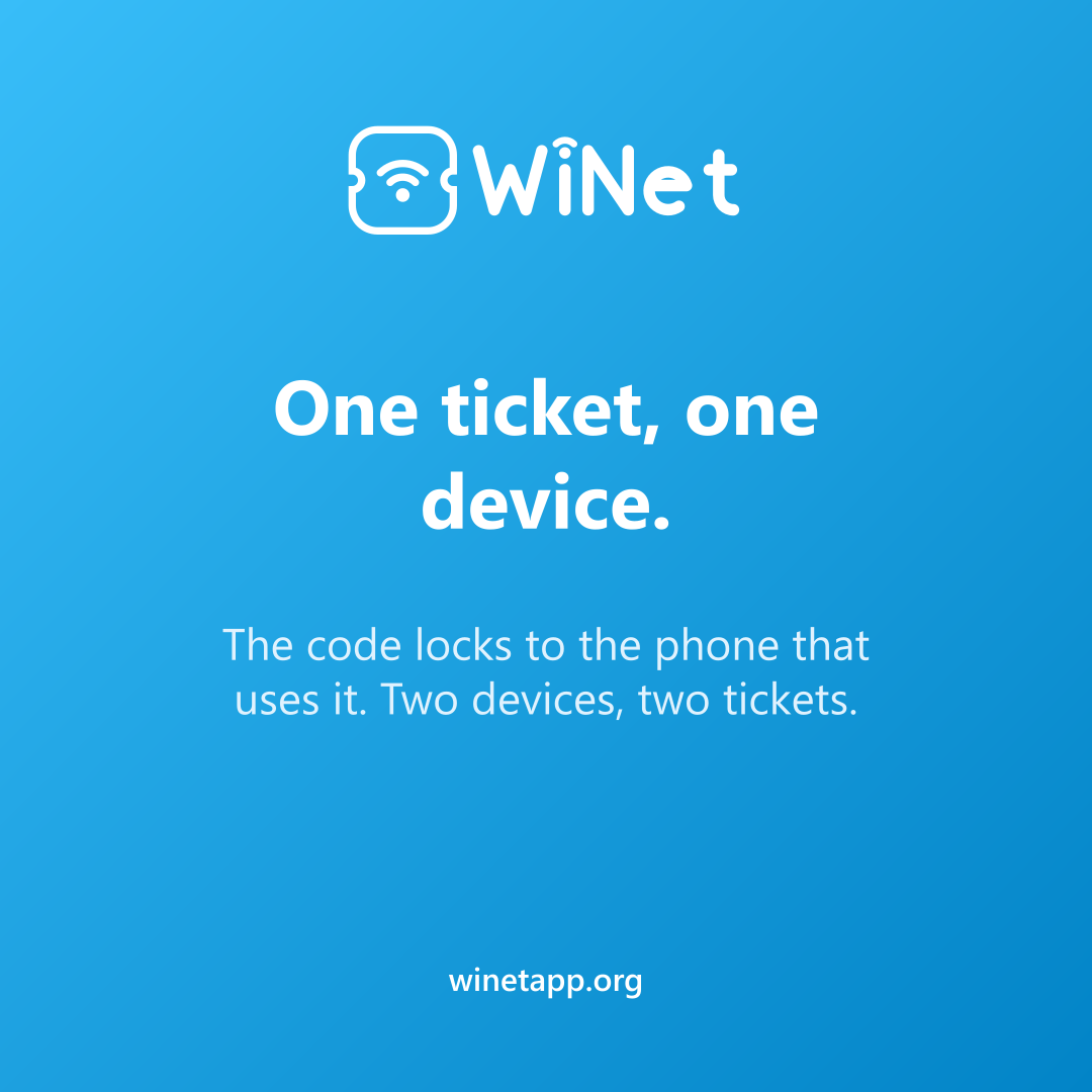 One ticket, one device.
