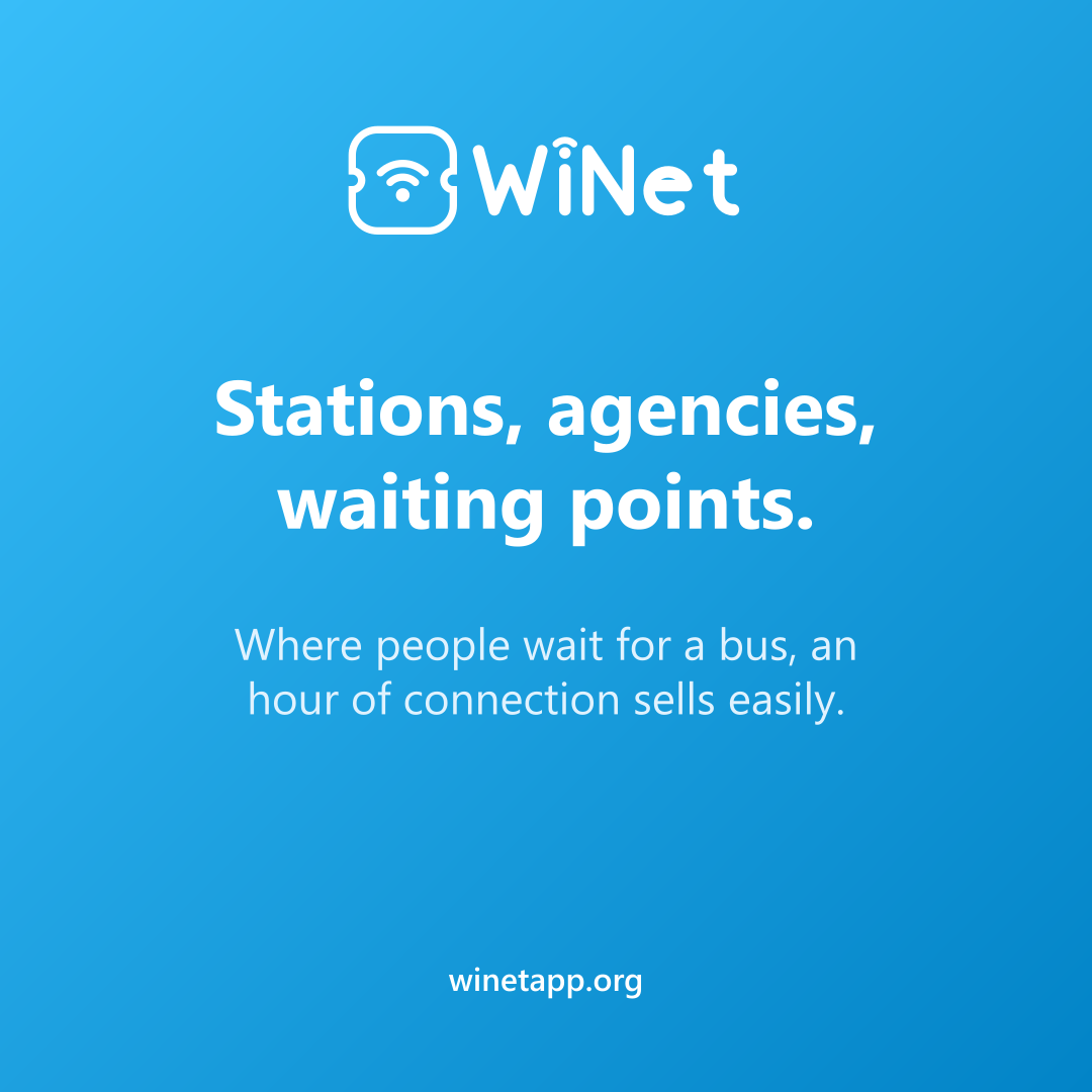 Stations, agencies, waiting points.