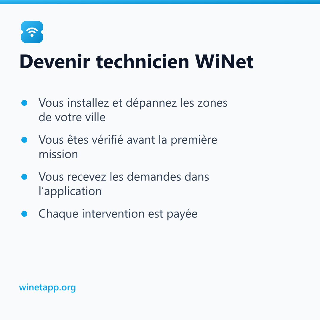 Devenir technicien WiNet