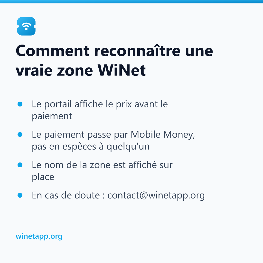 Comment reconnaître une vraie zone WiNet